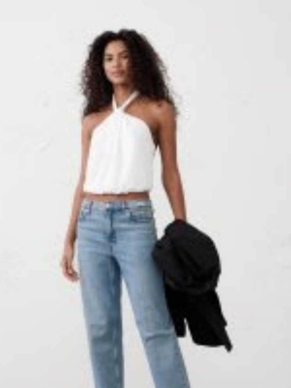 Banana republic twist-neck cropped halter top